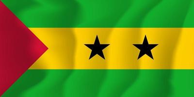 sao tome und principe national wehende flagge hintergrundillustration vektor