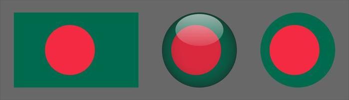 bangladesh flagg set samling, original vektor
