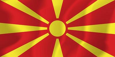 Nordmakedoniens nationella viftande flagga bakgrundsillustration vektor