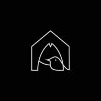 logotyp för design av fågelhus för fisk 2 vektor