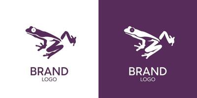 interessantes und lustiges Froschillustrations-Logo-Design 1 vektor