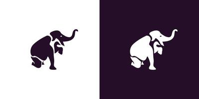 intressant och rolig elefant illustration logotyp vektor