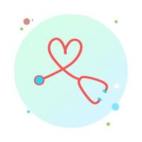 Stethoskop im trendigen flachen Stil des Kreissymbols. Stethoskop in rundem Symbol für Ihre Website, Ihr Logo, Ihre mobile App, Ihr UI-Design. Stethoskop-Symbol-Vektor-Illustration. vektor