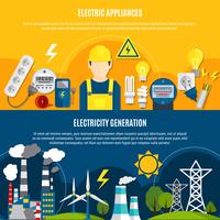 Elektriska apparater och elproduktionsbannor vektor