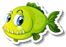Meerestier-Cartoon-Aufkleber mit süßem Fisch vektor