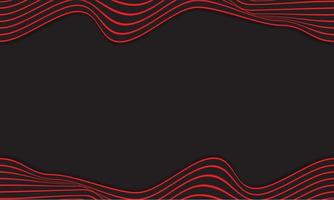 abstrakter Streifenhintergrund in Schwarz und Rot mit Wellenlinienmuster. vektor