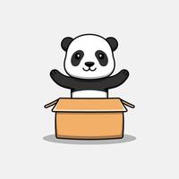 süßer Panda im Karton vektor