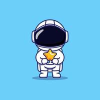 söt astronaut som bär en stjärna vektor