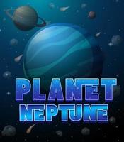 Planet Neptun Wort Logo Poster vektor