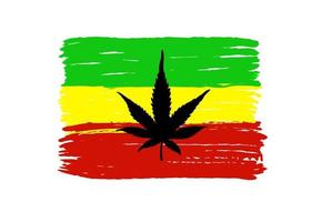 Flagge von Rastafarians.Flagge mit Cannabis vektor