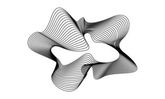 abstrakte Konturbewegung in dynamischer Formillustration. abstraktes wellenförmiges Objekt im Vektor für futuristisches Themendesign. gestreifte Elementdekoration.