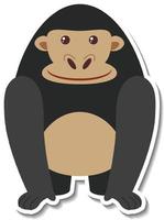 klumpig gorilladjur tecknad klistermärke vektor