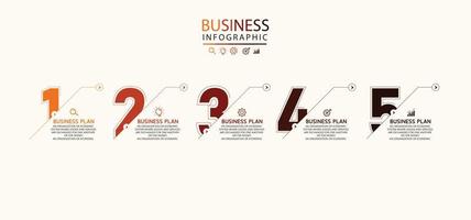 Infografik-Pfeil-Design mit 5 Optionen oder Schritten Infografiken für Geschäftsideen können für Präsentationen, Bildung, Business-Banner verwendet werden. vektor