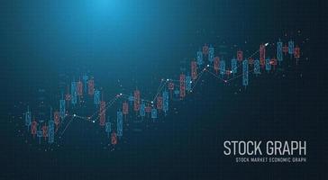 låg poly aktiemarknad handel geometrisk linje ljusstake med investerare aktiemarknaden diagram på affärssidan vektor design bild blå bakgrund