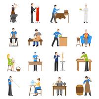 Handwerker Icons Flat vektor