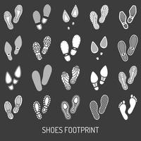 Skor Footprint Set vektor
