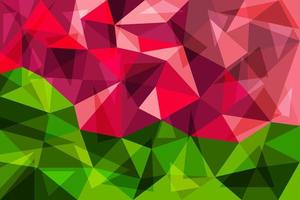 låg poly abstrakt bakgrund av röda och gröna trianglar vektor
