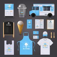 Ice Cream Corporate Identity Icons Set vektor