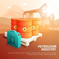 Oljeproduktion för oljeolja. Isometrisk affisch