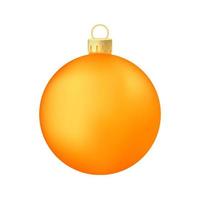 orange weihnachtsbaum spielzeug oder ball volumetrische und realistische farbabbildung vektor