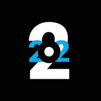 Frohes neues Jahr 2022 Plakatkonzept Logo-Design. 2022 Typografie-Logo-Vorlage für Saisonfeier und Dekoration vektor