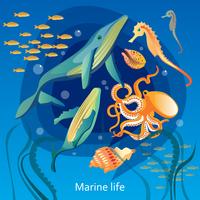Ocean Underwater Life Illustration vektor