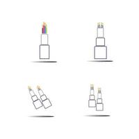 optisk fiberkabel vektor ikon illustration formgivningsmall