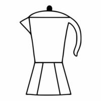 kaffebryggare för att göra snabbt kaffe. en kaffemaskin i doodle-stil. kök elektrisk apparat. vektor