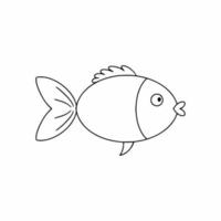 süßer Fisch im Doodle-Stil. Malbuch für Kinder mit Meeresbewohnern. Vektor-Illustration im Doodle style.isolated auf weißem Hintergrund. vektor