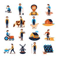 Farmers Flat icons Collection vektor