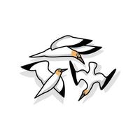 Tölpel Seevögel Logo-Design-Vektor, in weißem Hintergrund vektor