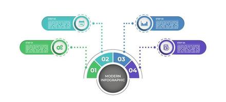 moderne Infografik-Vorlage. Präsentations-Business-Infografik mit 4 Optionen vektor