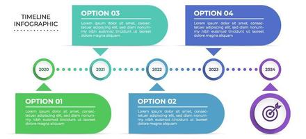 Timeline-Infografiken-Vorlage. Präsentations-Business-Infografik mit 5 Optionen vektor