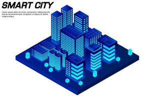 isometrisk framtida stad. fastighets- och byggbranschens koncept vektor