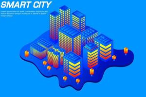 isometrisk framtida stad. fastighets- och byggbranschens koncept vektor