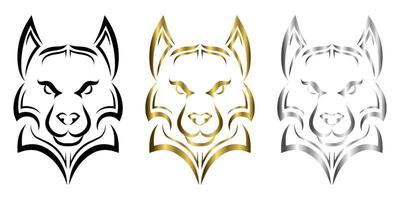 Strichzeichnungen des Wolfskopfes. Gute Verwendung für Symbol, Maskottchen, Symbol, Avatar, Tätowierung, T-Shirt-Design, Logo oder jedes gewünschte Design. vektor