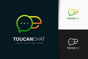 Tukan-Chat-Logo-Design mit Farbverlauf vektor