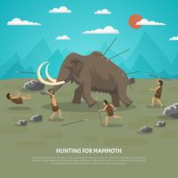 Mammutjagd-Illustration vektor