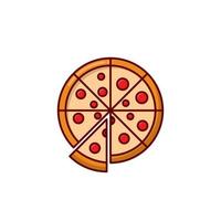 pizza tecknad stil ikon illustration vektor