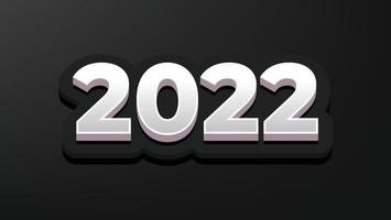 Frohes neues Jahr 2022 weiß und schwarz. Kartenelement Dekoration Hintergrund vektor