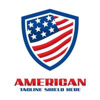 amerikanska flaggan sköld logotyp vektor