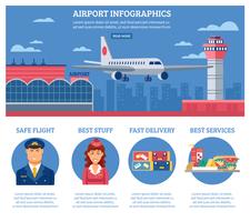 Flughafen Infografiken Designvorlage vektor