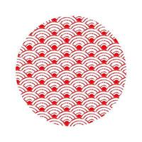 traditionelles japanisches Wellenmuster. rot-Weiss. Vektor-Illustration einer Runde. vektor