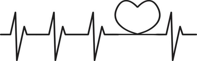 enkelt hjärtslagskardiogram vektor