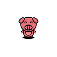 niedliche Schwein-Charakter-Cartoon-Design-Vorlage Illustration vektor
