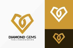 diamant smycken logotyp vektor design. abstrakt emblem, designkoncept, logotyper, logotypelement för mall.