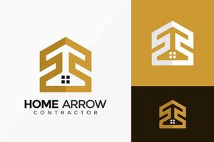 Home-Pfeil-Immobilien-Logo-Design. moderne Ideenlogos entwirft Vektorillustrationsschablone vektor