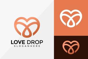 love drop oil logotyp design, varumärkesidentitet logotyper design vektor illustration mall