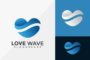 love wave logotyp design, varumärkesidentitet logotyper design vektor illustration mall