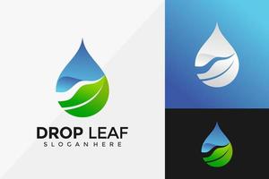 Tropfenblatt-Logo-Design, moderne Logo-Designs-Vektor-Illustrationsvorlage vektor